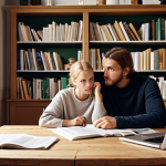 **

A cozy Swedish living room bathed in soft, natural light. A young couple sits at a wooden table, surrounded by papers and a laptop, looking thoughtfully at mortgage options. Bookshelves line the walls, adding a sense of warmth and financial literacy. The scene should evoke a feeling of informed decision-making and a secure financial future.

**
